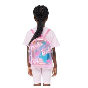 H&M Iridescent Backpack Small Pink Barbie Clear Girls